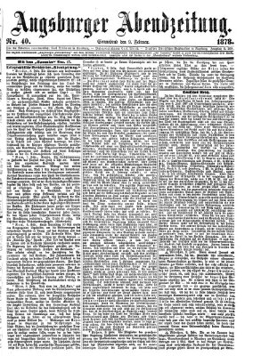 Augsburger Abendzeitung Samstag 9. Februar 1878