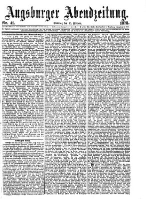 Augsburger Abendzeitung Sonntag 10. Februar 1878