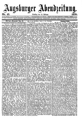 Augsburger Abendzeitung Dienstag 12. Februar 1878