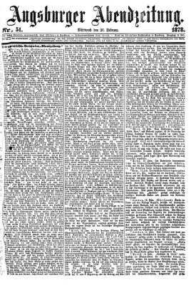 Augsburger Abendzeitung Mittwoch 20. Februar 1878