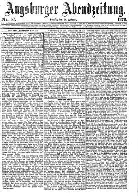 Augsburger Abendzeitung Dienstag 26. Februar 1878