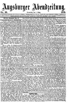 Augsburger Abendzeitung Donnerstag 7. März 1878