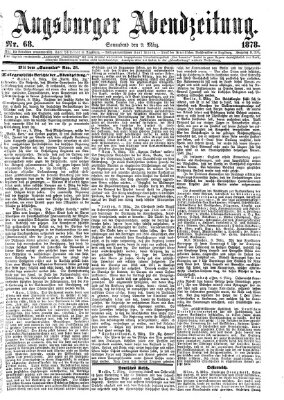 Augsburger Abendzeitung Samstag 9. März 1878