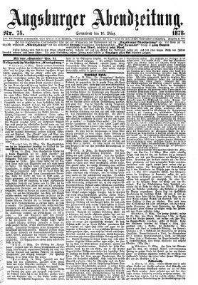 Augsburger Abendzeitung Samstag 16. März 1878