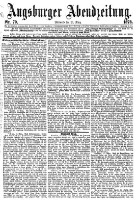 Augsburger Abendzeitung Mittwoch 20. März 1878