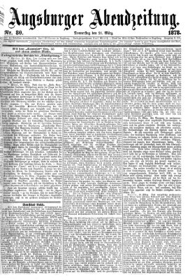 Augsburger Abendzeitung Donnerstag 21. März 1878