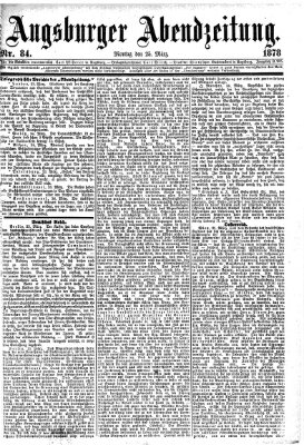 Augsburger Abendzeitung Montag 25. März 1878