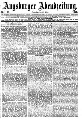 Augsburger Abendzeitung Donnerstag 28. März 1878