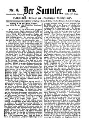 Der Sammler (Augsburger Abendzeitung) Dienstag 8. Januar 1878