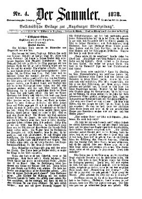 Der Sammler (Augsburger Abendzeitung) Donnerstag 10. Januar 1878