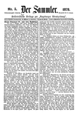 Der Sammler (Augsburger Abendzeitung) Samstag 12. Januar 1878