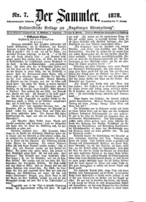 Der Sammler (Augsburger Abendzeitung) Donnerstag 17. Januar 1878