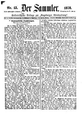 Der Sammler (Augsburger Abendzeitung) Donnerstag 31. Januar 1878