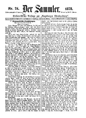 Der Sammler (Augsburger Abendzeitung) Donnerstag 28. Februar 1878