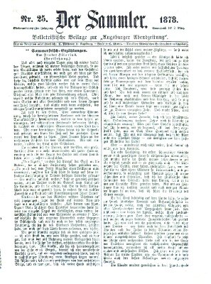 Der Sammler (Augsburger Abendzeitung) Samstag 2. März 1878