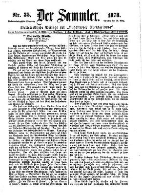 Der Sammler (Augsburger Abendzeitung) Dienstag 26. März 1878