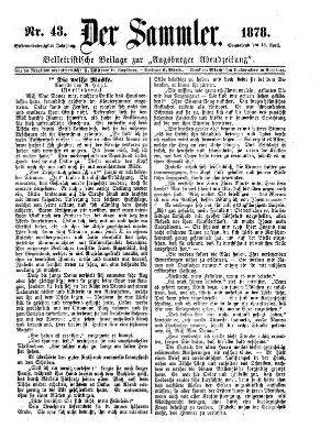 Der Sammler (Augsburger Abendzeitung) Samstag 13. April 1878