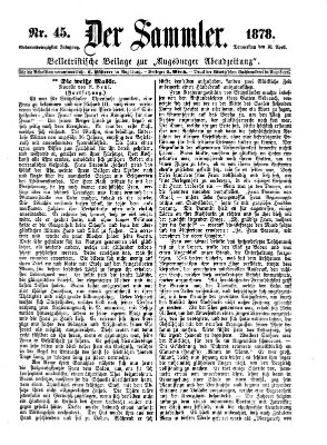 Der Sammler (Augsburger Abendzeitung) Donnerstag 18. April 1878