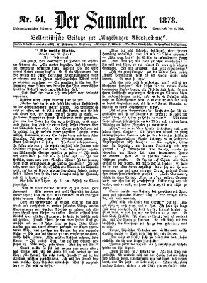 Der Sammler (Augsburger Abendzeitung) Samstag 4. Mai 1878