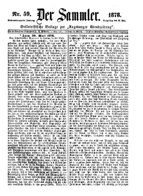 Der Sammler (Augsburger Abendzeitung) Donnerstag 23. Mai 1878