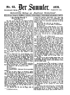 Der Sammler (Augsburger Abendzeitung) Samstag 1. Juni 1878