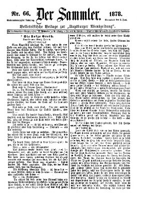 Der Sammler (Augsburger Abendzeitung) Samstag 8. Juni 1878