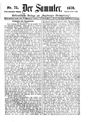 Der Sammler (Augsburger Abendzeitung) Donnerstag 4. Juli 1878