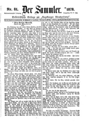 Der Sammler (Augsburger Abendzeitung) Donnerstag 18. Juli 1878