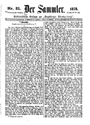 Der Sammler (Augsburger Abendzeitung) Sonntag 28. Juli 1878