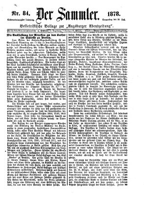 Der Sammler (Augsburger Abendzeitung) Donnerstag 25. Juli 1878