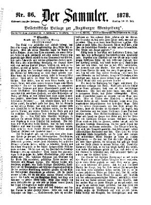 Der Sammler (Augsburger Abendzeitung) Dienstag 30. Juli 1878