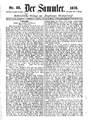 Der Sammler (Augsburger Abendzeitung) Samstag 3. August 1878