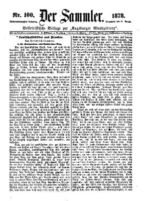 Der Sammler (Augsburger Abendzeitung) Samstag 31. August 1878