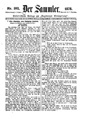 Der Sammler (Augsburger Abendzeitung) Samstag 7. September 1878