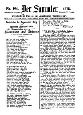 Der Sammler (Augsburger Abendzeitung) Dienstag 10. September 1878