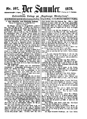 Der Sammler (Augsburger Abendzeitung) Dienstag 17. September 1878