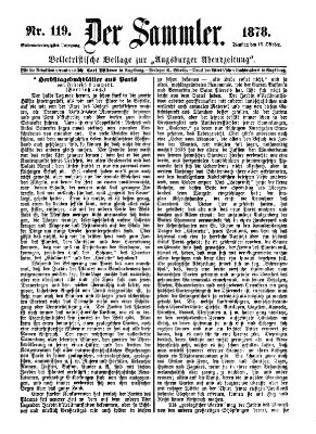 Der Sammler (Augsburger Abendzeitung) Dienstag 15. Oktober 1878