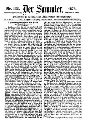 Der Sammler (Augsburger Abendzeitung) Dienstag 22. Oktober 1878