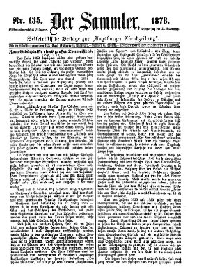 Der Sammler (Augsburger Abendzeitung) Donnerstag 21. November 1878