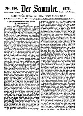 Der Sammler (Augsburger Abendzeitung) Samstag 23. November 1878