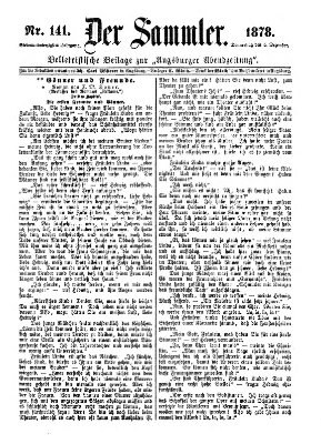 Der Sammler (Augsburger Abendzeitung) Donnerstag 5. Dezember 1878