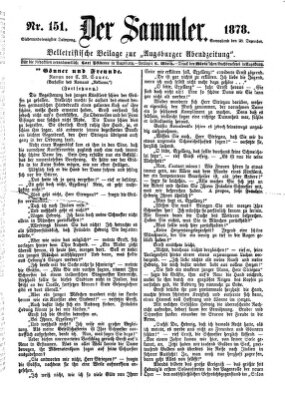 Der Sammler (Augsburger Abendzeitung) Samstag 28. Dezember 1878