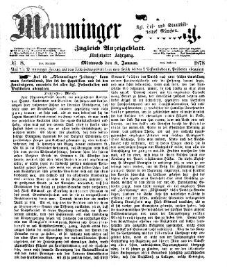 Memminger Zeitung Mittwoch 9. Januar 1878