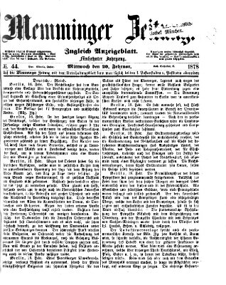 Memminger Zeitung Mittwoch 20. Februar 1878