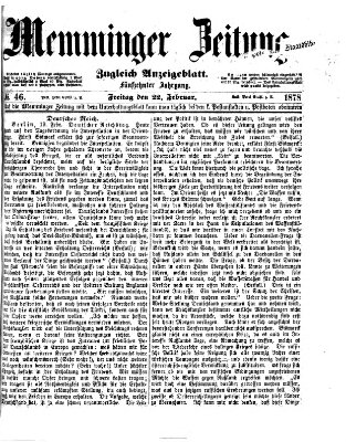 Memminger Zeitung Freitag 22. Februar 1878