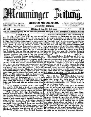 Memminger Zeitung Mittwoch 27. Februar 1878