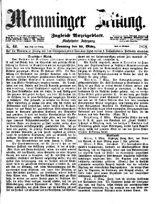 Memminger Zeitung Sonntag 10. März 1878