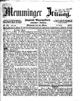 Memminger Zeitung Mittwoch 13. März 1878