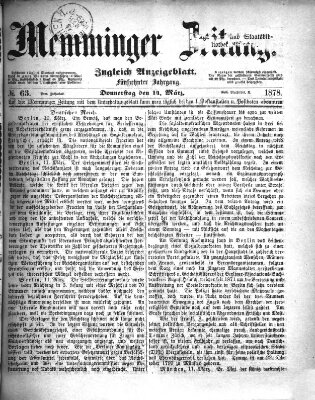 Memminger Zeitung Donnerstag 14. März 1878