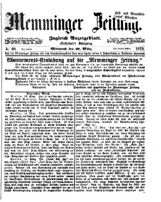 Memminger Zeitung Mittwoch 20. März 1878